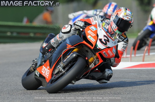 2009-09-26 Imola 0968 Variante alta - Superbike - Qualifyng Practice - Max Biaggi - Aprilia RSV4 Factory
